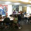 Inter-District Students work on their mural designs in CAFTA's Forum.